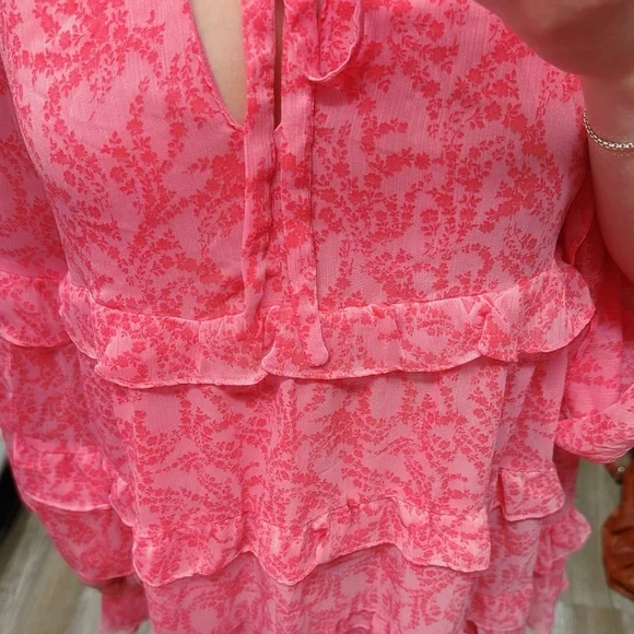 Karlie Pink Ruffle Tiered Dress Size Medium‎ - Picture 4 of 12